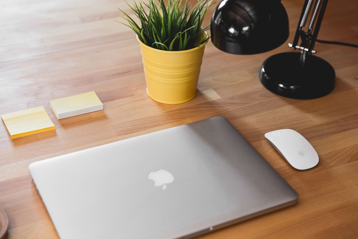 Digital products and Notion templates on a laptop (illustrative)