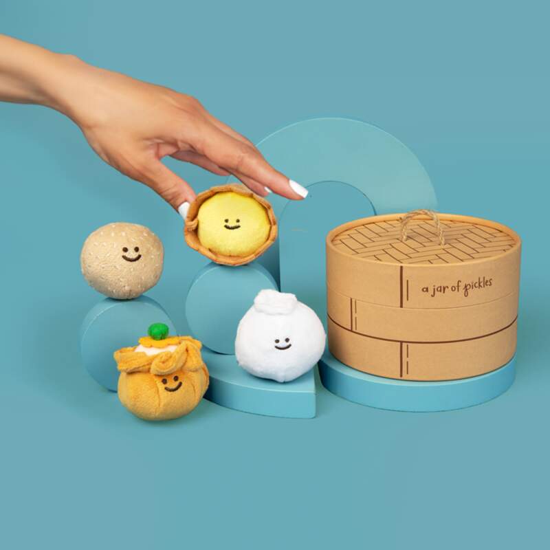 A Jar of Pickles dim sum plushie set — Asian food theme