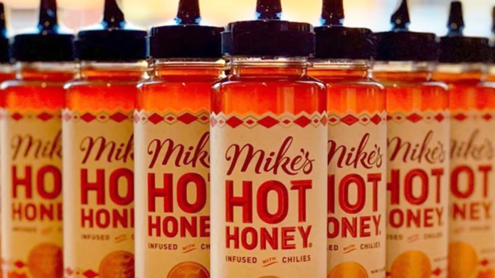 Mike's Hot Honey branded squeeze bottles — the real product that created the hot honey category