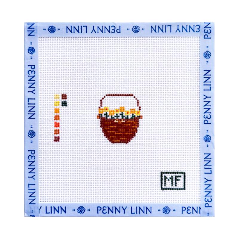 A modern hand-painted needlepoint canvas by Penny Linn Designs
